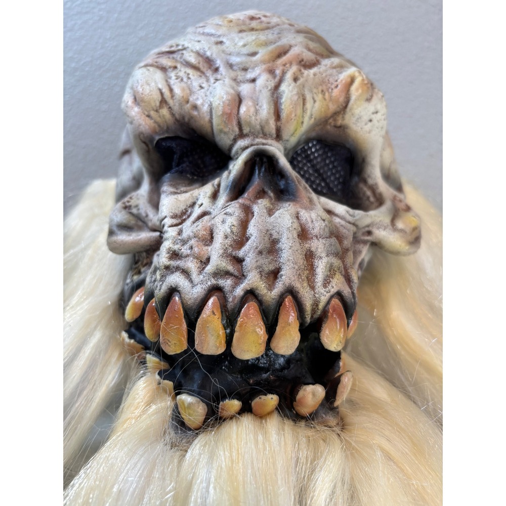 Vtg 2003 Paper Magic Group PMG Skeleton Skull Mask White Hair Halloween Scary - Picture 2 of 7